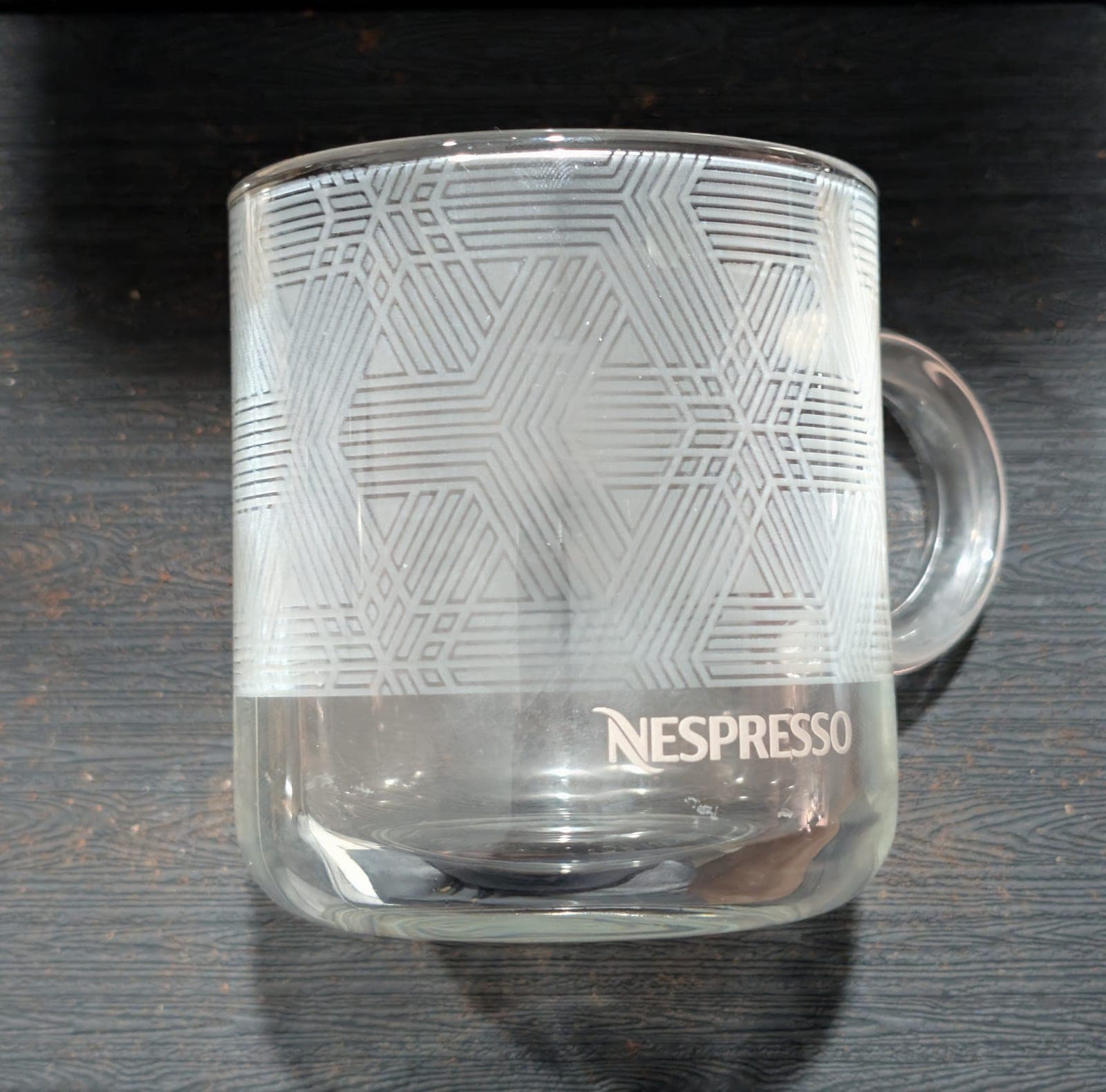 Geometric wrap, laser-frosted glassware